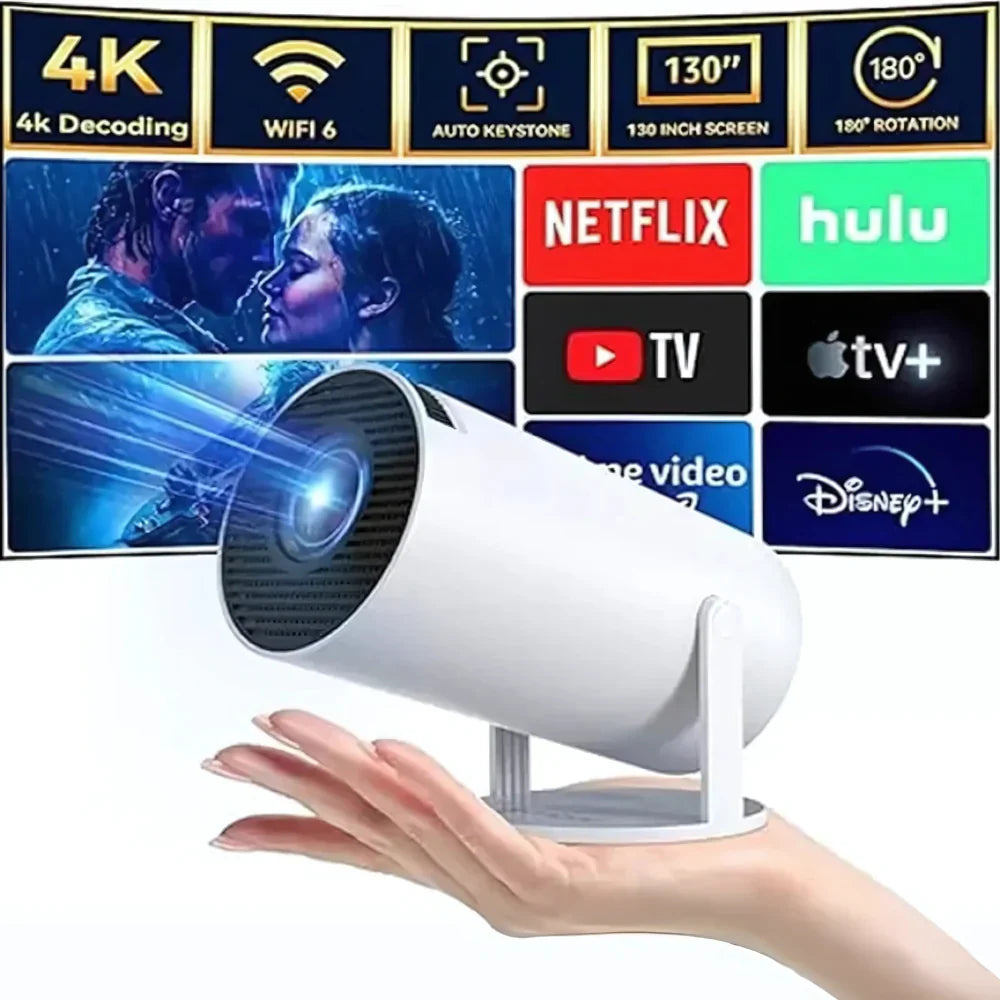 Smart Mini 4K Projector with HDMI, Wifi, JioHotstar, Netflix, Youtube Etc