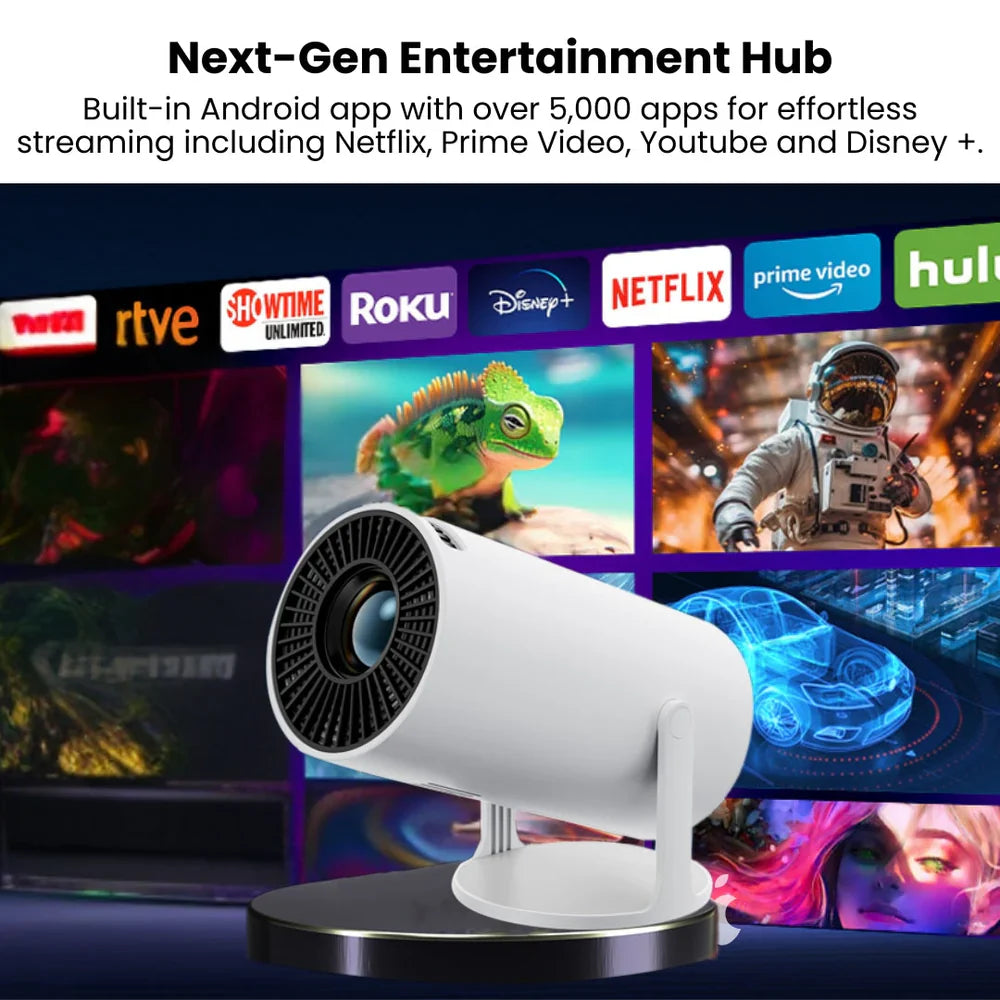 Smart Mini 4K Projector with HDMI, Wifi, JioHotstar, Netflix, Youtube Etc